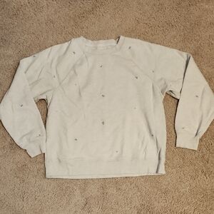 American Eagle Outfitters Light Gray Crewneck Sweater